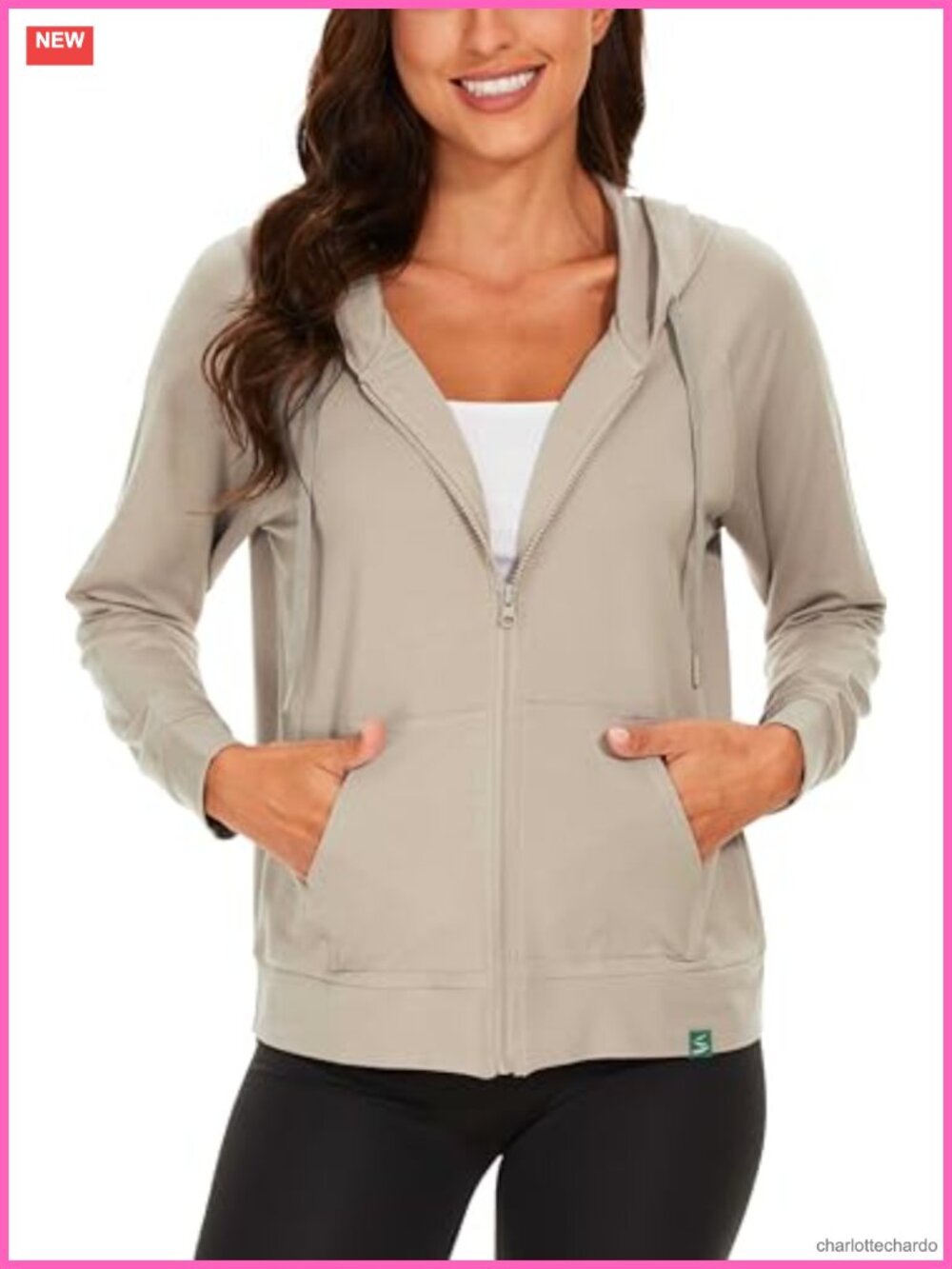 Women's Full Zip Hoodie Bamboo Viscose Terry Lightweight